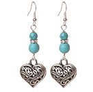 turquoise earrings with lovely triangle charms