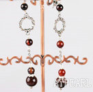 long dangling style fancy agate earrings with rhinestone