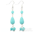 Fashion Multi Blue Burst Pattern Turquoise Dangle Earrings With Fish Hook