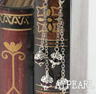 dangling style purple red rhinestone long earrings