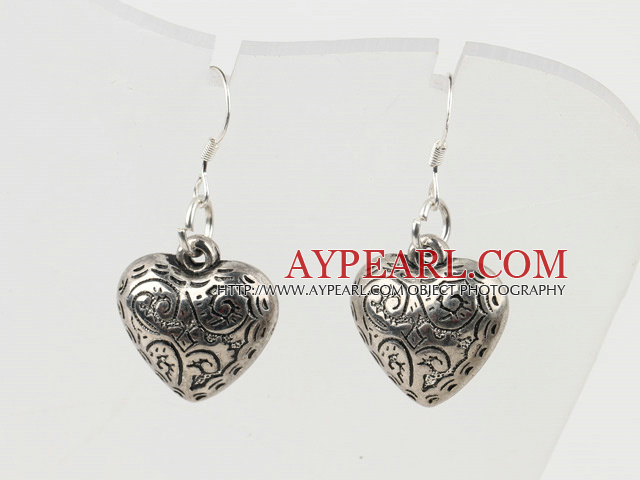 Lovely Heart Shape Metal Charm Dangle Earrings With Fish Hook