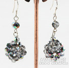 Classic Multi Colorful Crystal Ball Loop Dangle Earrings With Fish Hook