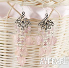 chandelier shape favourite vintage style pink agate earrings