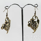 lovely copper earrings with letters engraved 