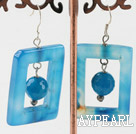 party jewerly chunky style blue agate earrings