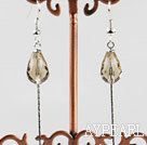 dangling style drop shape champagne color crystal earrings 