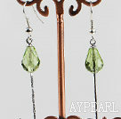 dangling style drop shape green color crystal earrings 