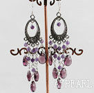 chandelier shape vintage style amethyst earrings