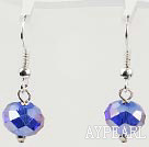 Fashion 12Mm Faceted Blue Sparkling Crystal Ball Dangle Earrings