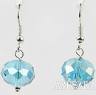 Lovely Short Style 12Mm Faceted Blue Crystal Ball Drop Earrings With Fish Hook