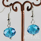 12mm faceted sea blue blue crystal earrings