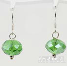 Nice Simple 12Mm Faceted Green Crystal Drop Earrings With Fish Hook