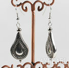 Vogue Jewelry Ccb Silver Like Teardrop Metal Charm Dangle Earrings With Fish Hook