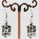 CCB silver like earrings with engraved print