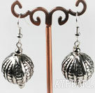 CCB silver like ball earrings with engraved print