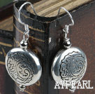 CCB silver like earrings with engraved print