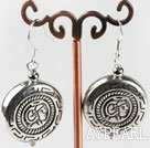 CCB silver like earrings with engraved print
