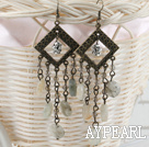 vintage style gray crystal dangle earrings