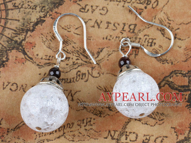 small cute white popcorn crystal earrings