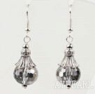 pretty shinning gray color crystal ball earrings 