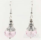Pretty 10*14M Light Pink Crystal Ball Dangle Earrings With Fish Hook