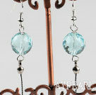 dangling style 12mm faceted kyanite ball earrings