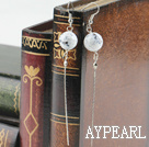 dangling style 12mm burst pattern agate ball earrings