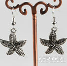 lovely starfish charm  tibet silver earrings