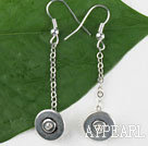 Beautiful Long Chain Loop Style 14Mm Alloyed Donut Charm Dangle Earrings