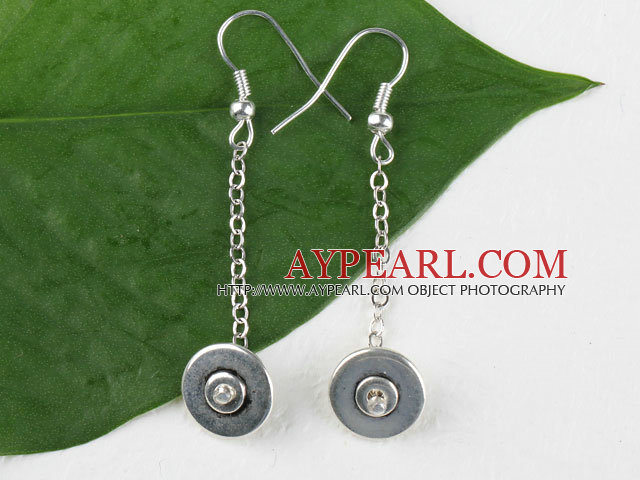 Beautiful Long Chain Loop Style 14Mm Alloyed Donut Charm Dangle Earrings