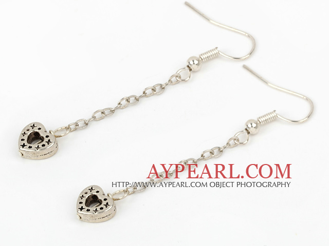 dangling style 14mm heart shape alloy earrings