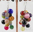 Lovely Cluster Style Multi Color Stone Beads Earrings