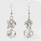 Lovely Cluster Style Gray Color Crystal Drop Earrings With Fish Hook