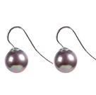 Classic Design Round Shape 10mm Purple Seashell Beads Earrings