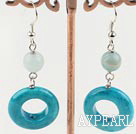 Wonderful Round And Donut Shape Blue Spider Stone Dangle Earrings With Fish Hook