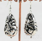 CCB silver like earrings with engraved print