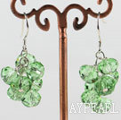 Wholesale trendy manmade cluster style green crystal earrings
