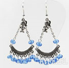 lovely white crystal earrings with girl charm