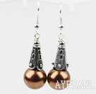 Classic Design Coffee Color Shell Beads Earrings