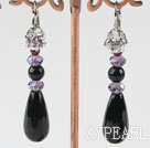 crystal and agate earrings with rhinestone