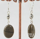 chunky yellow color flower jasper earrings