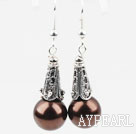 Classic Design Dark Coffee Color Shell Beads Earrings
