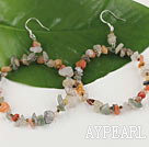 Wholesale Large-diameter circle rutilated quartz earrings
