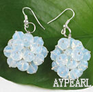 popular cluster style 6*8mm opal earrings