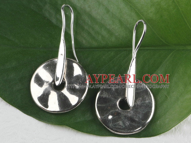 Lovely Simple Style Disc Shape Ccb Silver Like Dangle Earrings With Fish Hook