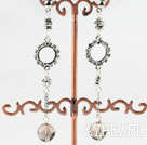 lovely dangling style smoky quartze earrings with rhinestone