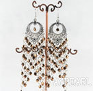 Wholesale chandelier style gold brown manmade crystal earrings