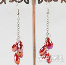 Wholesale dangling style drop shape red manmade crystal earrings