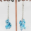 Wholesale dangling style drop shape sky blue manmade crystal earrings