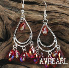 Wholesale cute drop shape red manmade crystal earrings